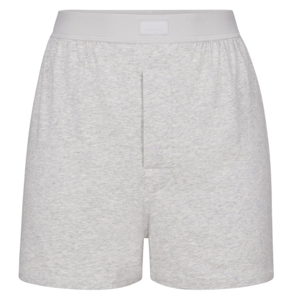 Skims Boyfriend Loose Boxer Unisex Collection Light Heather Grey Small - Picture 3 of 13